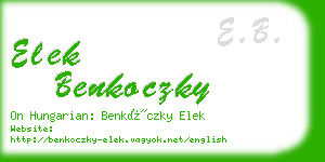 elek benkoczky business card